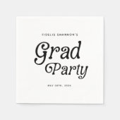 卒業ミニマルパーティーレトロ スタンダードカクテルナプキン (正面)