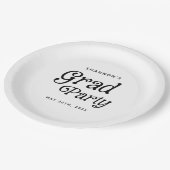 卒業ミニマルパーティーレトロ ペーパープレート (アングル)