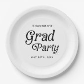 卒業ミニマルパーティーレトロ ペーパープレート (正面)