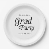 卒業ミニマルパーティーレトロ ペーパープレート (正面)