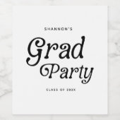 卒業ミニマルパーティーレトロ ワインラベル (シングルラベル)