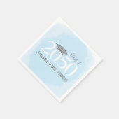 卒業ミニマルモダンリストモタルボードブルー スタンダードカクテルナプキン (角)