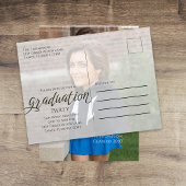 卒業ミニマルモダンリスト2枚フォトスクリプト ポストカード