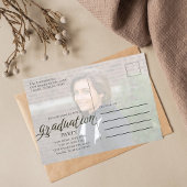 卒業ミニマルモダンリスト2枚フォトスクリプト ポストカード