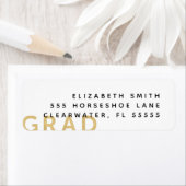 卒業ミニマルモダン金ゴールドの住所 ラベル (インサイチュ)