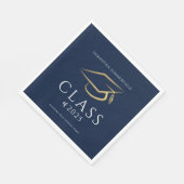 卒業ミニマル2025ネイビーブルーパーティー紙 スタンダードランチョンナプキン (角)