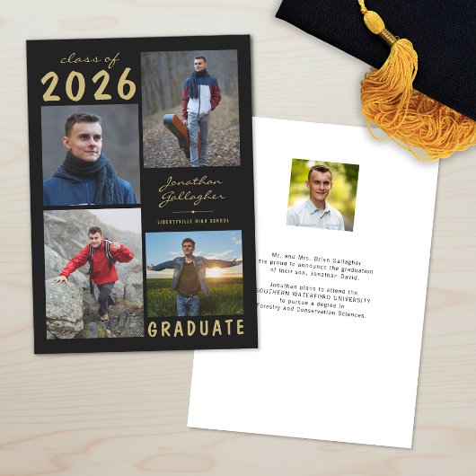 卒業ミニマル5フォトコラージスクリプト 案内状