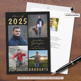 卒業ミニマル5フォトコラージスクリプト 案内状