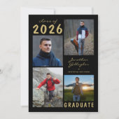 卒業ミニマル5フォトコラージスクリプト 案内状 (正面)