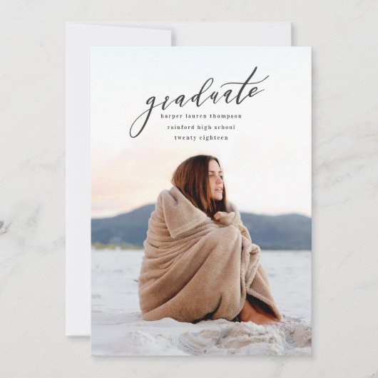 卒業ミニマル 案内状 (正面)