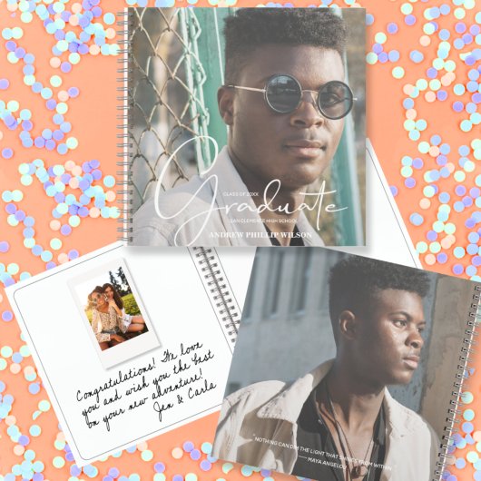 卒業メッセージとインスタントフォトゲストブック ノートブック