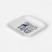 卒業モダンおめでとうグラッドキャップカスタムカラー ペーパープレート (傾斜あり)