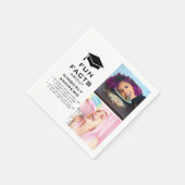 卒業モダンおもしろいファクト写真コラージュ スタンダードカクテルナプキン (角)