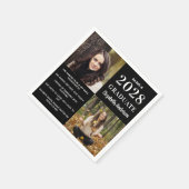 卒業モダンおもしろいファクト卒業2写真 スタンダードカクテルナプキン (角)