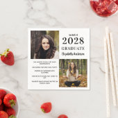 卒業モダンおもしろい事実2写真卒業 スタンダードカクテルナプキン (インサイチュ)