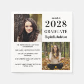 卒業モダンおもしろい事実2写真卒業 スタンダードカクテルナプキン (正面)