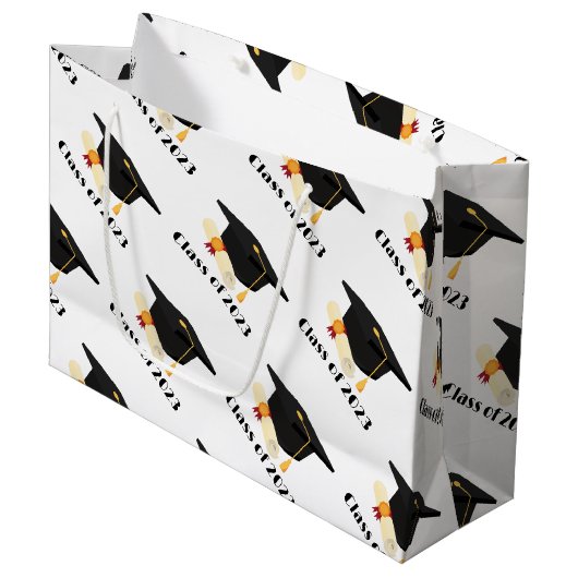 卒業モダンお祝いパーティー ラージペーパーバッグ (正面アングル)