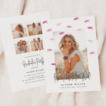 卒業モダンお祝いピンク