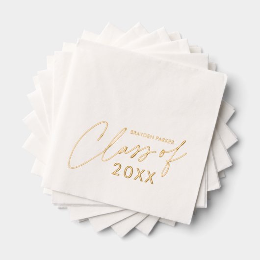 卒業モダンのスクリプトクラス 箔ナプキン (インサイチュ (積み重ね))