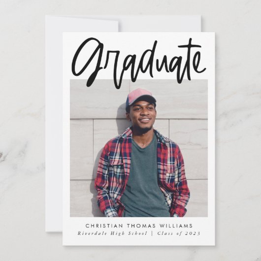 卒業モダンの脚本の数々の写真 案内状 (正面)