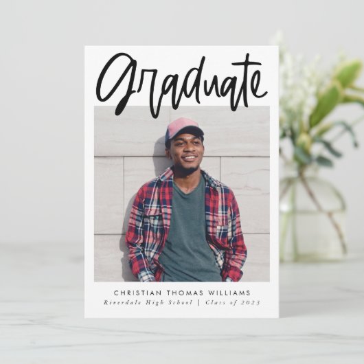 卒業モダンの脚本の数々の写真 案内状 (スタンド正面)