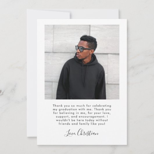 卒業モダンの脚本の数々の写真 案内状 (裏面)