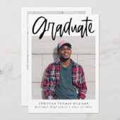 卒業モダンの脚本の数々の写真 案内状 (正面/裏面)