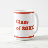 卒業モダンの赤い文字 コーヒーマグカップ (正面右)
