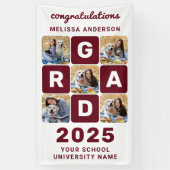 卒業モダンはっきりしたカスタマイズ5写真集 横断幕 (縦)