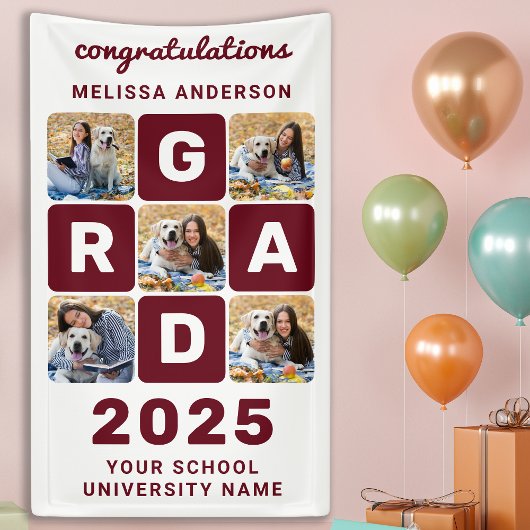 卒業モダンはっきりしたカスタマイズ5写真集 横断幕