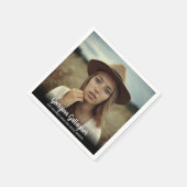 卒業モダンはっきりした写真 |グラッド名スクリプト スタンダードカクテルナプキン (角)