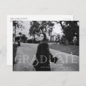 卒業モダンはっきりした発表 ポストカード (正面/裏面)
