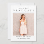 卒業モダンエレガントの発表 案内状 (正面)