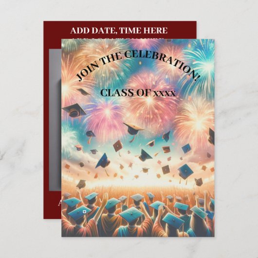 卒業モダンエレガント会 招待状 (正面/裏面)