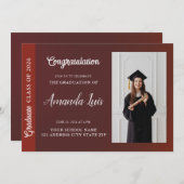 卒業モダンエレガント発表招待状 招待状 (正面/裏面)