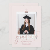 卒業モダンエレガント発表 案内状 (正面/裏面)