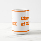卒業モダンオレンジスクリプト コーヒーマグカップ (中央)