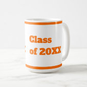 卒業モダンオレンジスクリプト コーヒーマグカップ (正面右)