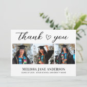 卒業モダンカスタムハート3写真 サンキューカード (スタンド正面)