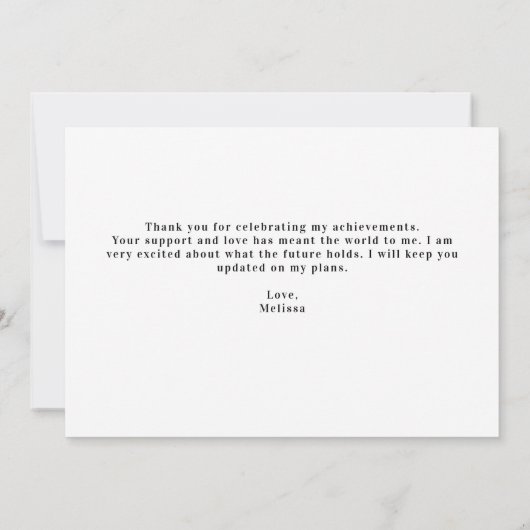 卒業モダンカスタムハート3写真 サンキューカード (裏面)