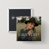 卒業モダンカスタム写真卒業 缶バッジ (正面&裏面)