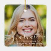 卒業モダンカスタム2写真卒業 セラミックオーナメント (裏面)