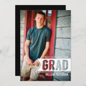 卒業モダンガイ写真卒業パーティー招待状 招待状 (正面/裏面)