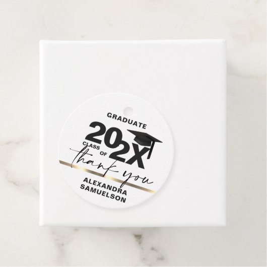 卒業モダンキャップ年金ゴールドホワイト |ありがとうございます フェイバータグ (インサイチュ)