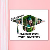 卒業モダンキャップ形状写真コラージュ ポスター