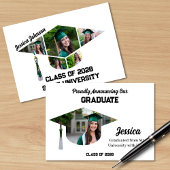 卒業モダンキャップ形状写真コラージュ 案内状