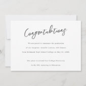 卒業モダンキャップ白黒フォト卒業 案内状 (裏面)