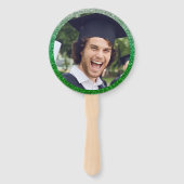 卒業モダングリーンと金ゴールド大学院写真 ハンドファン (裏面)