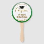 卒業モダングリーンと金ゴールド大学院写真 ハンドファン (正面)