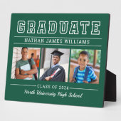 卒業モダングリーン3写真卒業 フォトプラーク (側面)
